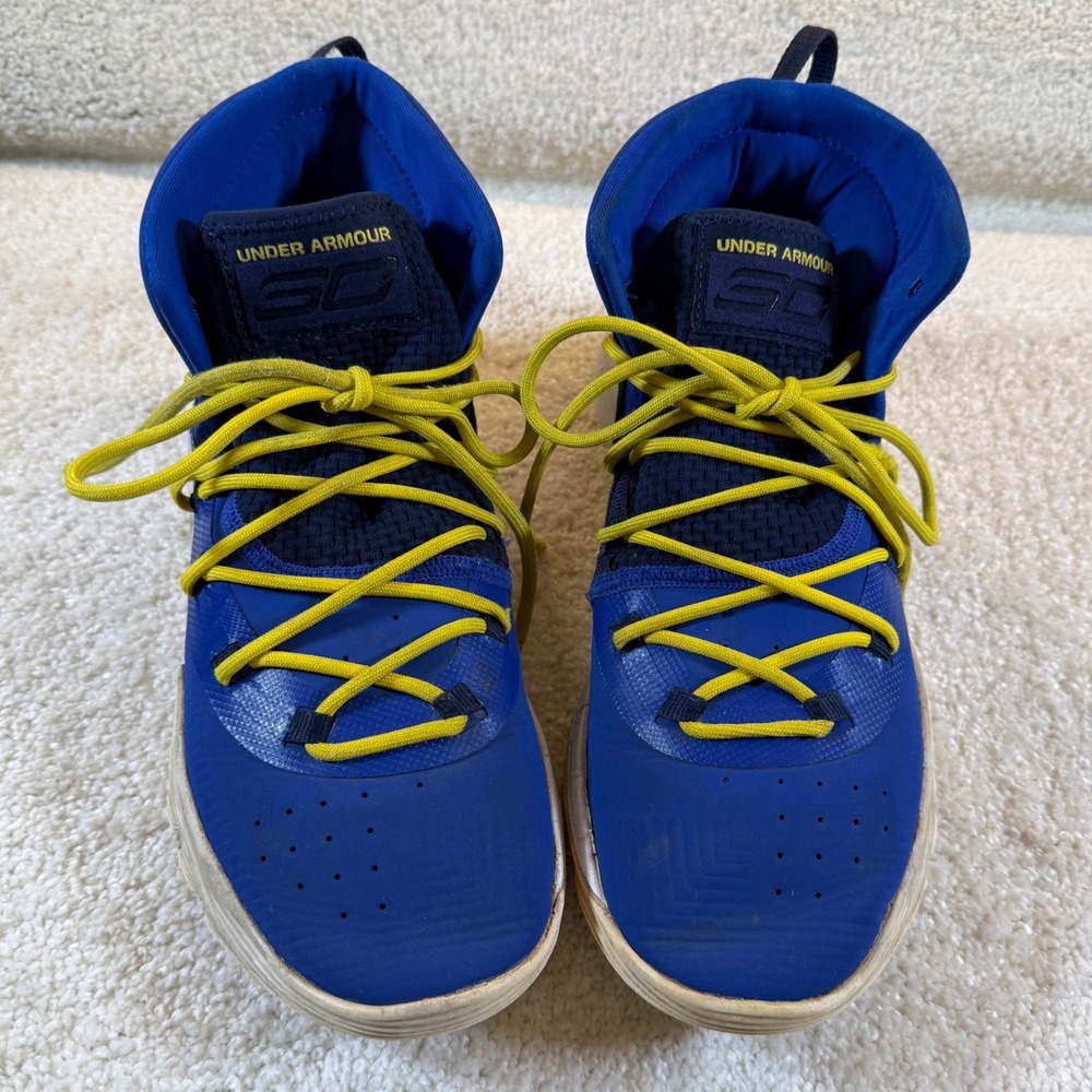 Under Armour SC Curry Basketball Shoes Men's US 7.5 Blue Yellow High‎ Top